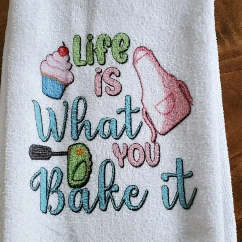 Life is what you bake it Tea Towel